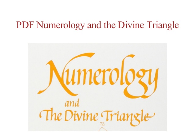 numerology and the divine triangle used book